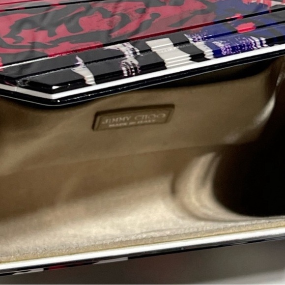 Jimmy Choo Black and White Clutch with Silver Chain - Picture 2 of 2